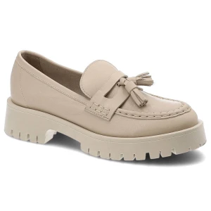 Beżowe Mokasyny Chebello Wygodne Skórzane Buty