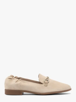 Beżowe mokasyny damskie na płaskiej podeszwie Ryłko