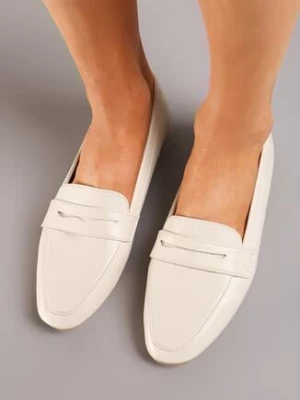 Beżowe Mokasyny Loafersy w Stylu Retro Brinlees