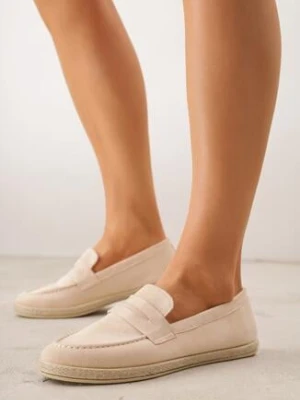 Beżowe Mokasyny Ozdobione Plecionką Fennata ballada