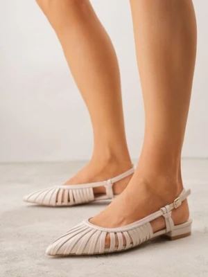 Beżowe Płaskie Sandały z Ozdobnymi Paseczkami Kahlidone c'm paris