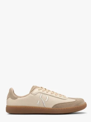 Beżowe półbuty sportowe z ozdobnym haftem Ryłko