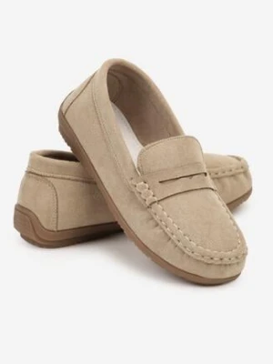 Beżowe Półbuty ze Skórzaną Wkładką Lravia