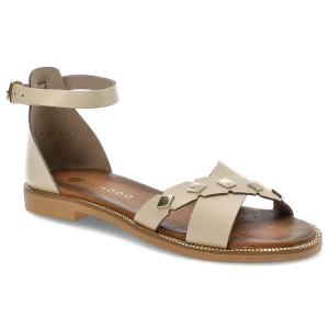 Beżowe Sandały Armodo Wygodne Obuwie Damskie