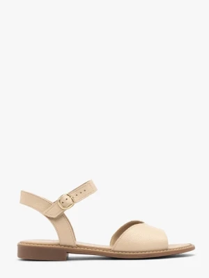 Beżowe sandały damskie na płaskim spodzie Ryłko