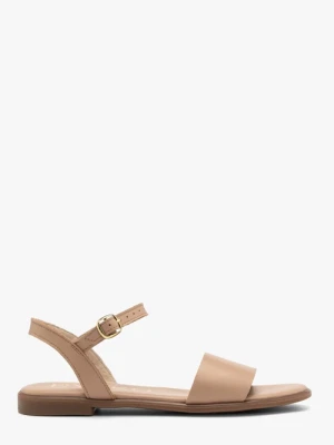 Beżowe sandały damskie płaskie Ryłko