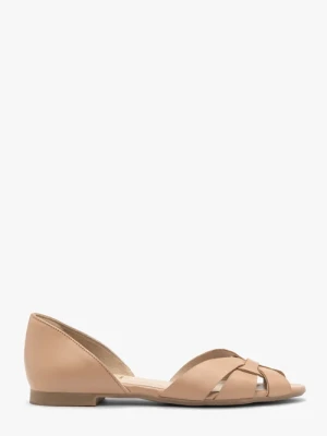 Beżowe sandały damskie płaskie Ryłko