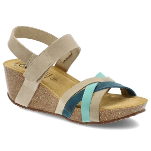 Beżowe Sandały Hee Stylowe Obuwie Damskie