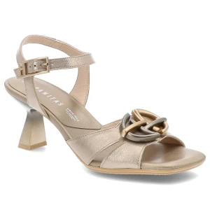 Zdjęcie produktu Beżowe Sandały Hispanitas Eleganckie Obuwie Damskie Na Obcasie