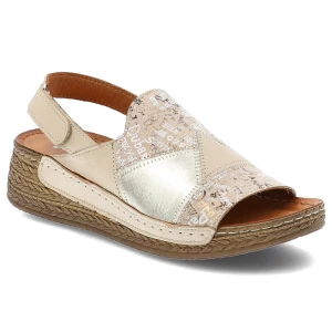 Beżowe Sandały Maciejka Stylowe Skórzane Obuwie Damskie