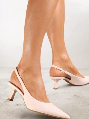 Beżowe Sandały na Niskim Obcasie Nunziata ballada