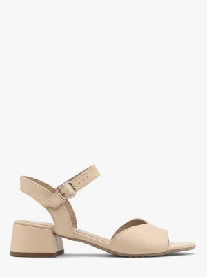 Beżowe sandały na niskim obcasie Ryłko