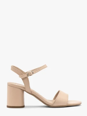 Beżowe sandały na okrągłym obcasie Ryłko