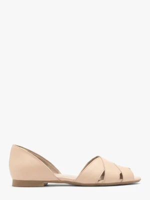 Beżowe sandały peep toe Ryłko