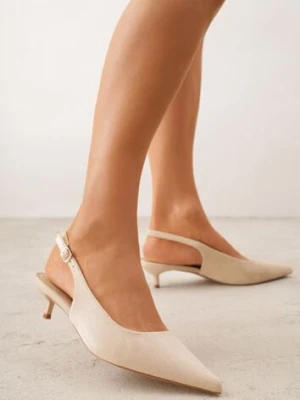 Beżowe Sandały Slingback na Szpilce Kaczuszce Vetilia c&l fashion