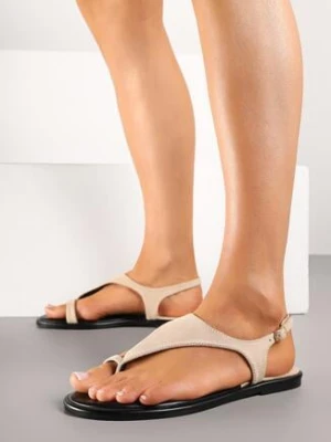 Beżowe Sandały Typu Japonki Vices Merolia