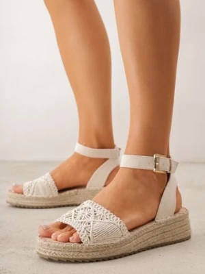 Beżowe Sandały VICES na Koturnie z Plecionką w Stylu Boho Petrallea