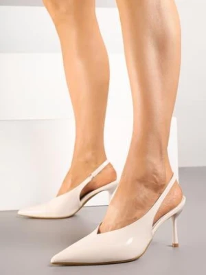 Beżowe Czółenka Sandały Vices na Szpilce z Noskiem w Szpic Tillasia