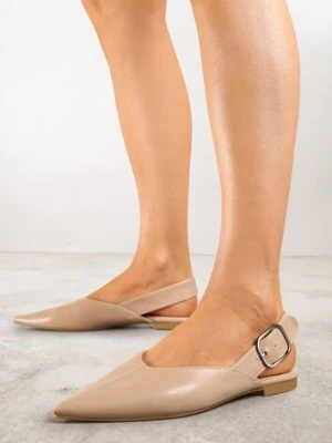 Beżowe Sandały Vices Slingback z Paskiem ze Sprzączką Nirarine