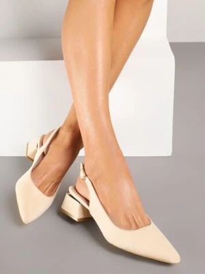 Beżowe Sandały Vices Slingback ze Skórzaną Wkładką Ciarissa