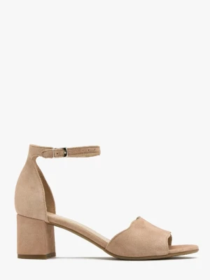 Beżowe sandały z ozdobną cholewką Ryłko