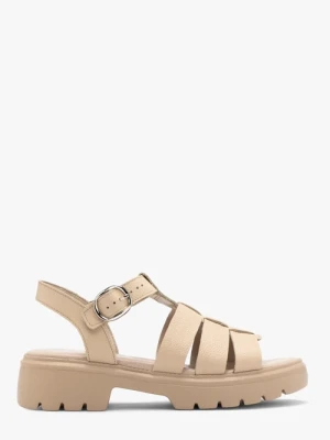 Beżowe sandały z ozdobną cholewką Ryłko