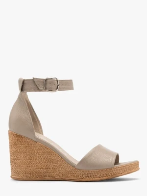 Beżowe sandały z paskiem wokół kostki Ryłko