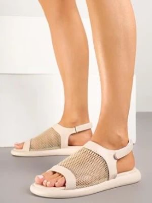 Beżowe Sandały z Siateczkową Cholewką Ranevia givana
