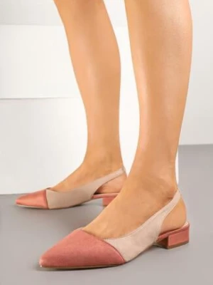 Beżowe Sandały ze Skórzaną Wkładką Bez Pięty Galicea goodin