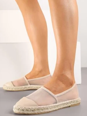 Beżowe Siateczkowe Espadryle na Podeszwie z Plecionki Follmiriela bellucci