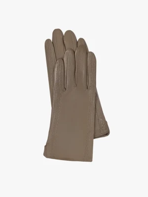 Beżowe skórzane rękawiczki damskie Ryłko