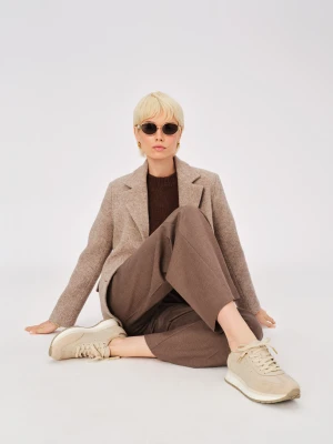 Beżowe skórzane sneakersy z miękkimi wkładkami TARANKO