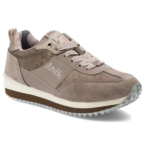 Beżowe Sneakersy Anekke Modne Obuwie Damskie W Prezencie Ze Skarpetkami