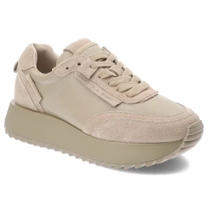 Beżowe Sneakersy Artiker Modne Obuwie Damskie