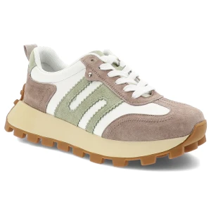 Beżowe Sneakersy Filippo Sportowe Obuwie Damskie