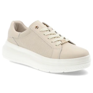 Beżowe Sneakersy Filippo Wygodne Obuwie Damskie