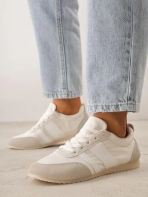 Beżowe Sneakersy Kultowe Tenisówki z Marszczeniem przy Pięcie Rhodophine ideal