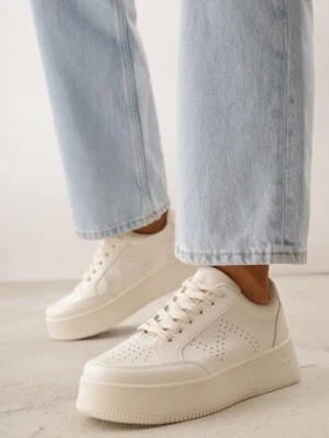 Beżowe Sneakersy na Platformie Agnenia