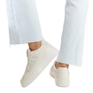 Beżowe sneakersy na platformie Mentha beżowy Inna marka