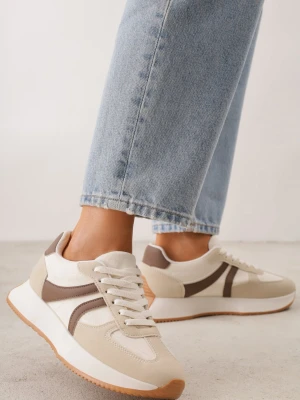 Beżowe Sneakersy Ozdobione Paskami Florgisse Marquiiz