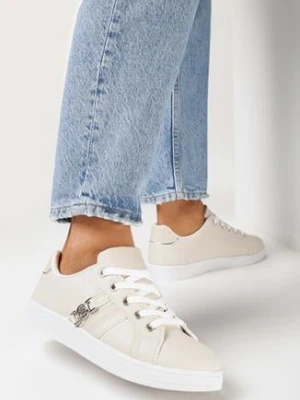 Zdjęcie produktu Beżowe Sneakersy przed Kostkę z Ozdobną Klamrą Vilorea