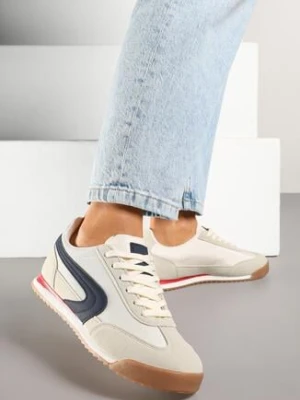 Beżowo-Szare Sneakersy w Klasycznym Stylu Ellirianne gowin