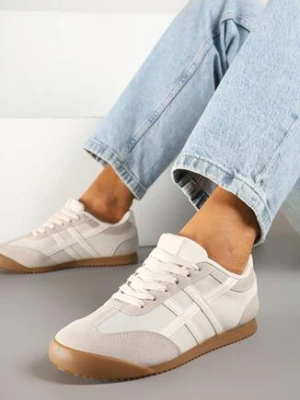 Beżowe Sneakersy w Stylu Kultowych Tenisówek Ilissena seastar