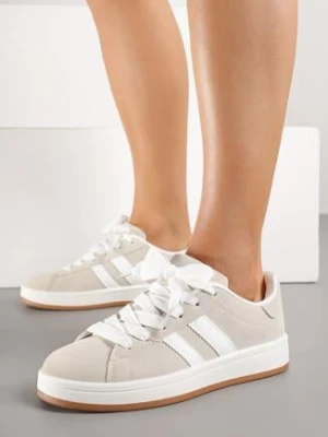 Beżowe Sneakersy z Dwoma Paskami Galtewi