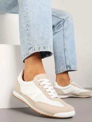 Beżowe Sneakersy z Geometrycznym Wzorem Zoloti renda