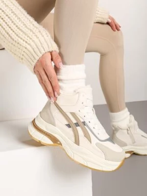 Beżowe Sneakersy za Kostkę na Platformie Eloriane