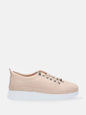 BEŻOWE SNEAKERSY ZE SKÓRY NATURALNEJ 0327000-1 BEIGE Venezia