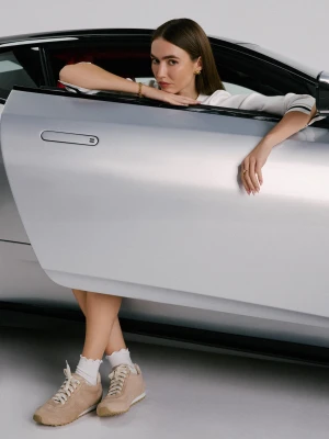 Beżowe sneakersy ze skóry naturalnej TARANKO