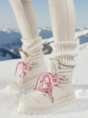 Zdjęcie produktu Beżowe Śniegowce Vices na Grubej Tłoczonej Podeszwie Anirrise