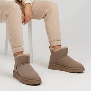 Beżowe Śniegowce Vinceza Ocieplane Buty Damskie